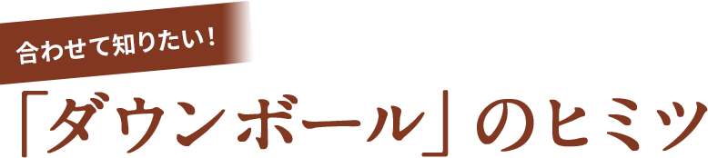 「ダウンボール」のヒミツ