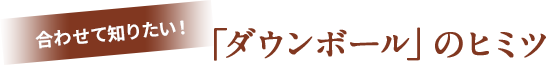 「ダウンボール」のヒミツ