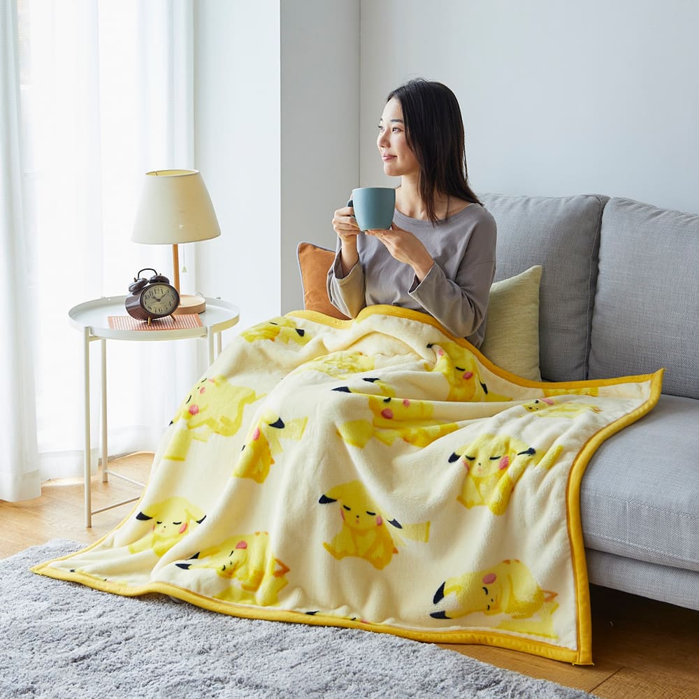 西川 限定 ピカチュウ ブランケット 毛布 シングル ポケモンスリープ】ニューマイヤー毛布/ピカチュウ| 西川ストア公式本店